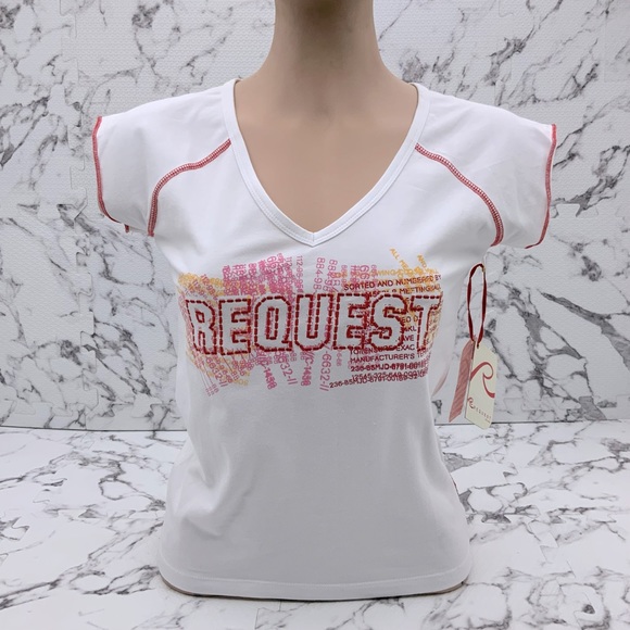 Women's Request White | Red Tee Shirt - Picture 1 of 3
